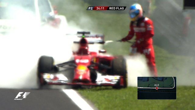 Momente dramatice pentru Alonso, dupa ce I-A LUAT FOC masina! Spaniolul s-a dat jos din masina de urgenta! FOTO_1
