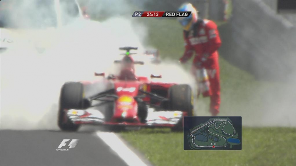 Momente dramatice pentru Alonso, dupa ce I-A LUAT FOC masina! Spaniolul s-a dat jos din masina de urgenta! FOTO_2
