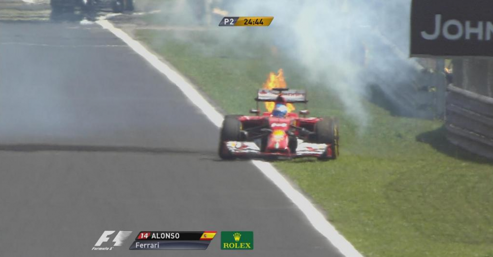 Momente dramatice pentru Alonso, dupa ce I-A LUAT FOC masina! Spaniolul s-a dat jos din masina de urgenta! FOTO_4
