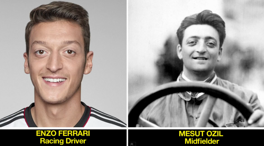 Bate Bola Inglês - CURIOSIDADE: Enzo Ferrari x Mesut Özil Se fossem pai e  filho não seriam tão parecidos.