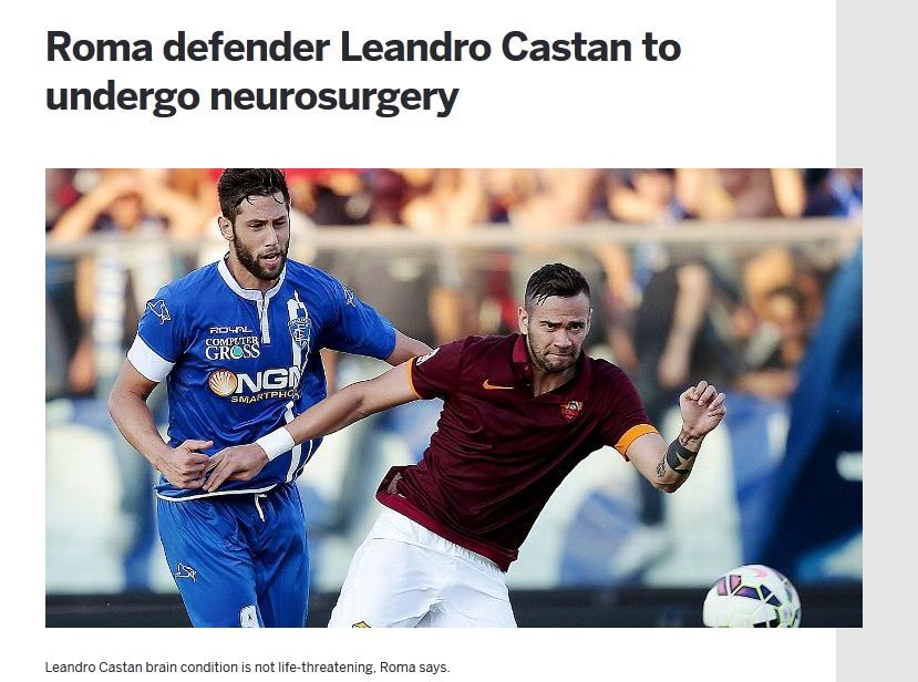 Moment DRAMATIC pentru un jucator de la AS Roma! Va fi operat pe creier peste doar cateva zile! Ce au descoperit medicii:_1