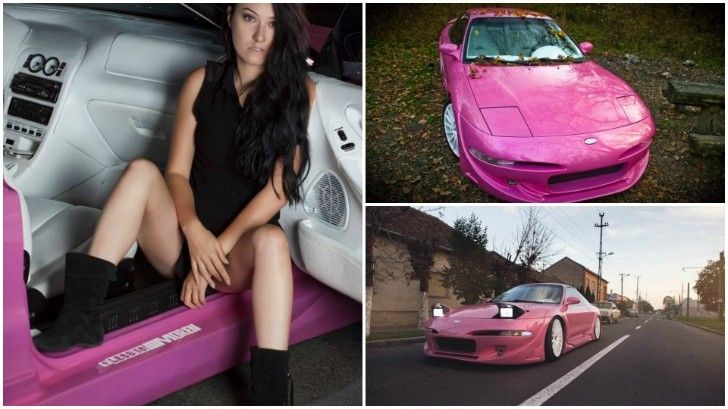 VIDEO Femeia din Romania cu masina roz, pasionata de drifturi! Masina i-a luat FOC in timpul competitiei in urma cu cateva zile_1