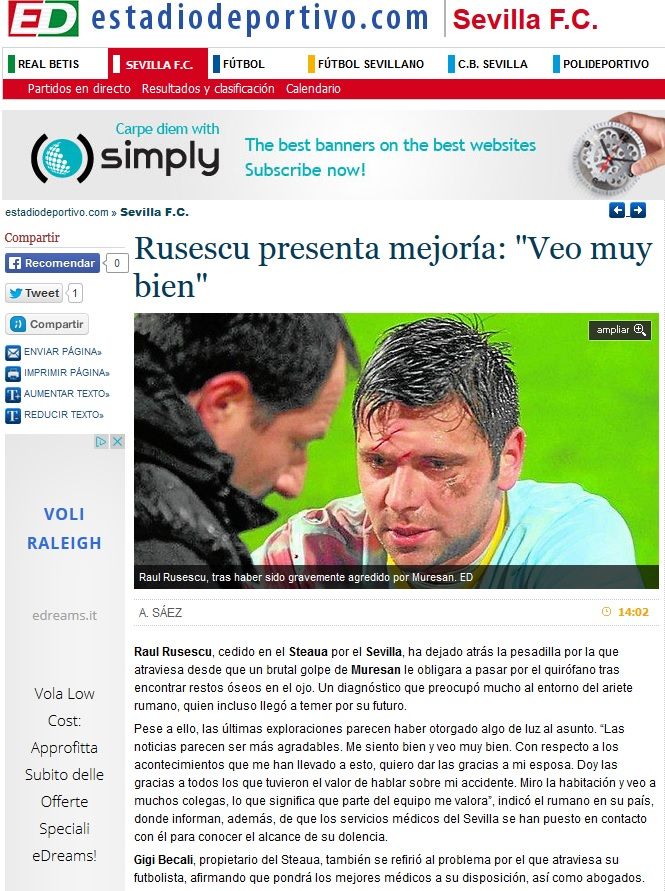 Mesajul emotionant al lui Rusescu in Spania, dupa ce era sa-si piarda ochiul. Ce spune despre situatia sa_2