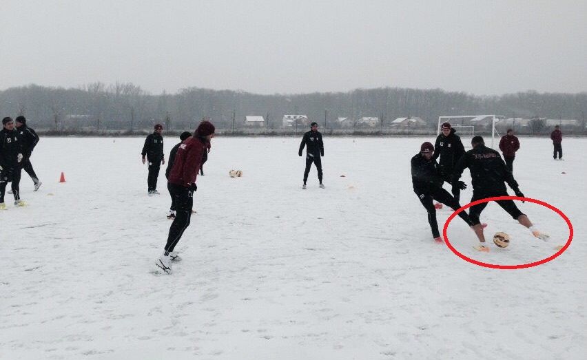 FOTO Pancu i-a speriat pe rapidisti la antrenamentul de azi din "Siberia": "Eu sunt de la Polul Nord!"_1