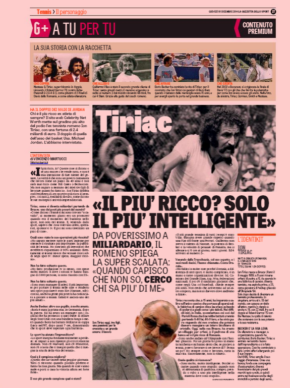 Italienii, uimiti de povestea miliardarului Ion Tiriac! Cel mai bogat sportiv roman, interviu in Gazzetta dello Sport: "Cum ati facut bani intr-un loc atat de sarac?"_2