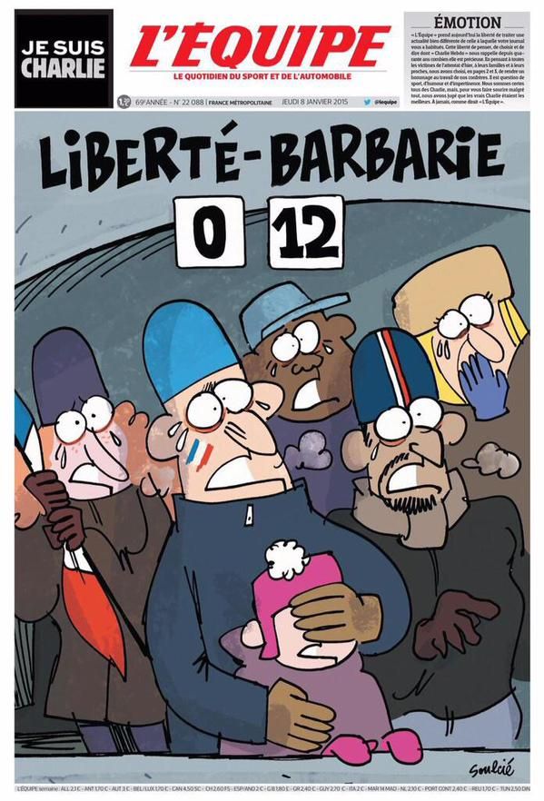 JE SUIS CHARLIE! Cum si-au schimbat Marca si L'Equipe primele pagini dupa masacrul de la Charlie Hebdo_1