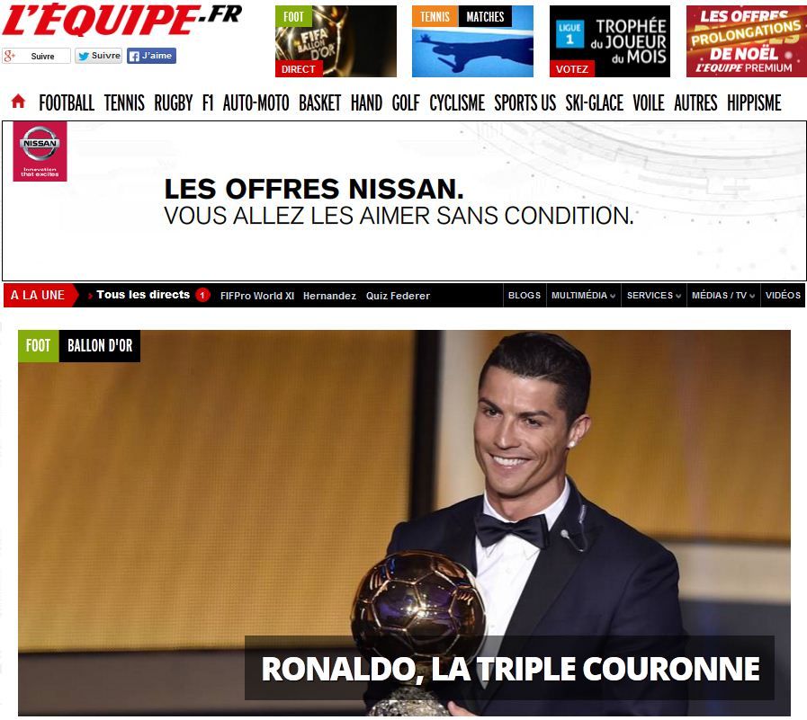 REACTIILE din presa internationala: "Ronaldo X 3" e cel mai des intalnit titlu in principalele ziare! FOTO_3
