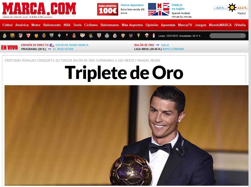 REACTIILE din presa internationala: "Ronaldo X 3" e cel mai des intalnit titlu in principalele ziare! FOTO_5