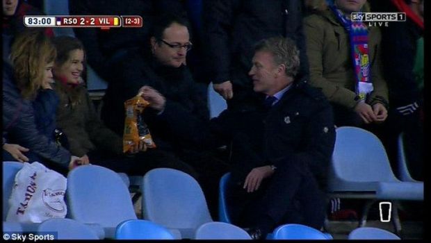 
	&quot;Hei, do you want some chips?&quot; David Moyes a oferit faza saptamanii, la meciul dintre Sociedad si Villarreal! Scotianul a fost eliminat, dar s-a simtit bine in tribuna
