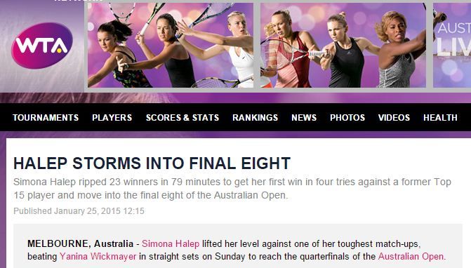 "Halep STORMS into final 8!" Ce scrie site-ul WTA dupa calificarea LEJERA a lui Halep in sferturi:_1