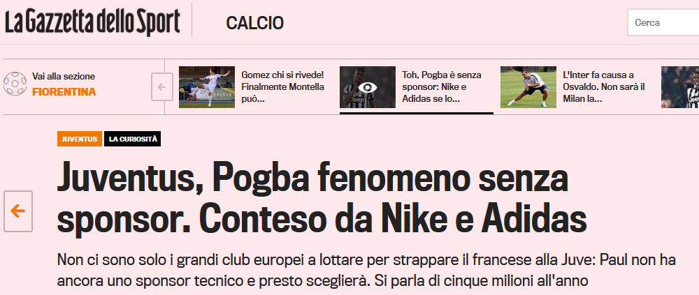 Fenomenul fara sponsor! Cum arata batalia Nike vs. Adidas pentru Pogba si cati bani va primi starul lui Juve din acest razboi!_1