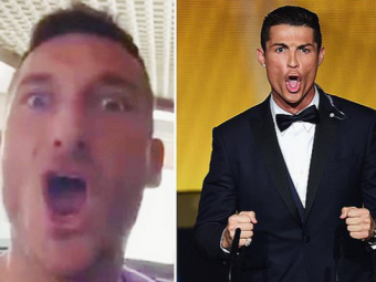 
	&quot;Siiiiiiiiiii&quot; :)) Totti l-a imitat pe Cristiano Ronaldo, colegii sai s-au amuzat teribil! Vezi faza VIDEO
