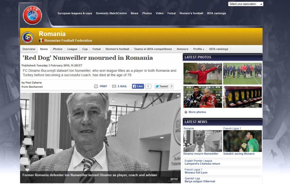 FOTO EMOTIONANT! Mesajul lui Fenerbahce, dupa ce Ion Nunweiller, legenda lui Dinamo, a murit_5