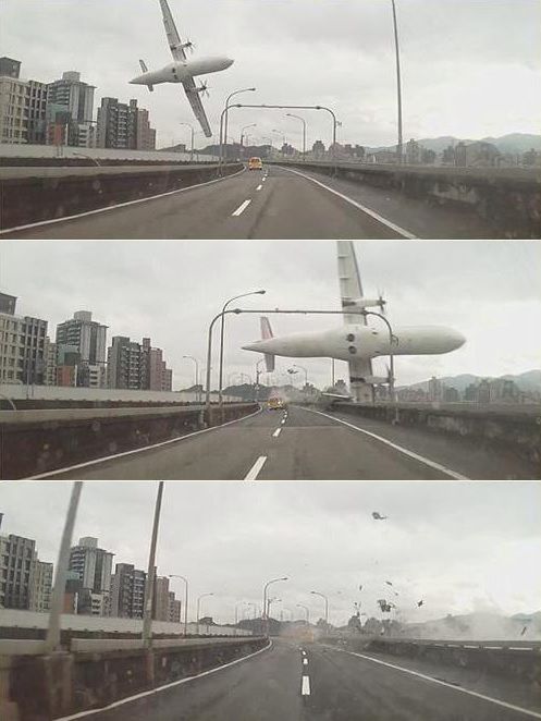 Cel mai norocos sofer din lume! Cum arata masina care a fost lovita de AVION in tragedia aviatica din Taipei. FOTO si VIDEO_4
