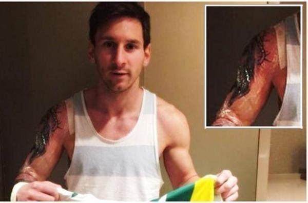 Messi se UMPLE de tatuaje! Starul Barcei si-a facut un desen imens pe brat, dupa cele dedicate fiului si mamei sale_5