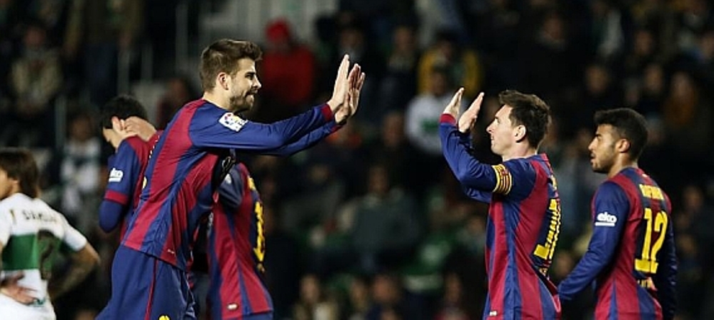 Gerard Pique Barcelona Leo Messi