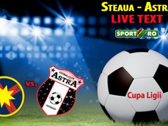 
	Steaua, pas urias spre finala Cupei Ligii dupa 3-0 cu Astra! Tanase, gol de ziua lui, Tucudean a debutat cu gol in tricoul Stelei
