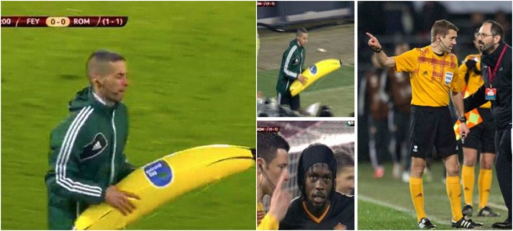 INCREDIBIL! Scene teribile la Feyenoord - AS Roma! Ultrasii au aruncat cu o banana gonflabila in teren! VIDEO_7