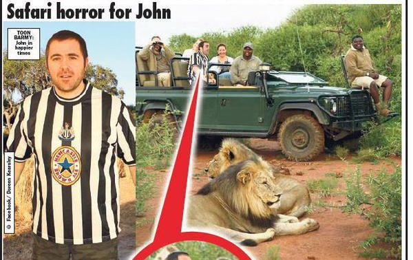 Un suporter al lui Newcastle a suferit o moarte teribila in safari! Ce s-a intamplat cand a fost vazut de o zebra in tricoul alb-negru_2