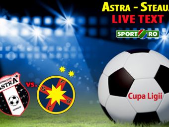 
	Steaua va juca finala Cupei Ligii cu Pandurii! Astra 2-0 Steaua, 2-3 la general! Tudor trebuia sa-l elimine pe Tosca in min. 19! Vezi toate fazele:
