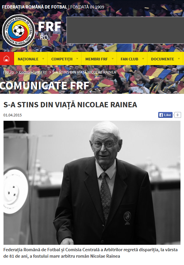 Tragedie in fotbalul romanesc! Cel mai mare arbitru din ISTORIA Romaniei, Nicolae Rainea, a murit in aceasta dimineata_2