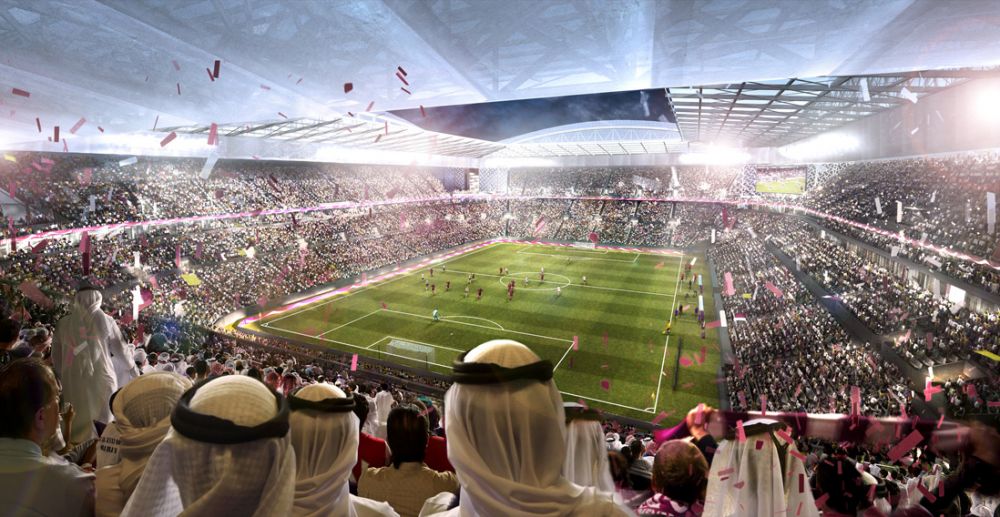 FOTO Asa arata al cincilea stadion pregatit de Qatar pentru CM 2022. Are instalatii GIGANT de aer conditionat si e in forma de DUNE de nisip_11
