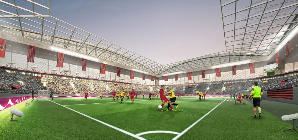 FOTO Asa arata al cincilea stadion pregatit de Qatar pentru CM 2022. Are instalatii GIGANT de aer conditionat si e in forma de DUNE de nisip_12