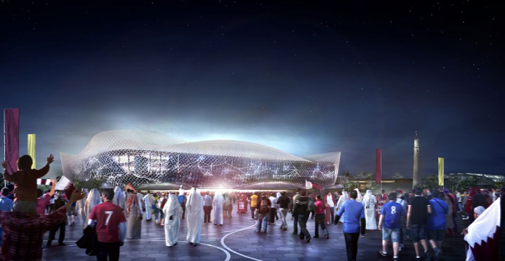 FOTO Asa arata al cincilea stadion pregatit de Qatar pentru CM 2022. Are instalatii GIGANT de aer conditionat si e in forma de DUNE de nisip_9