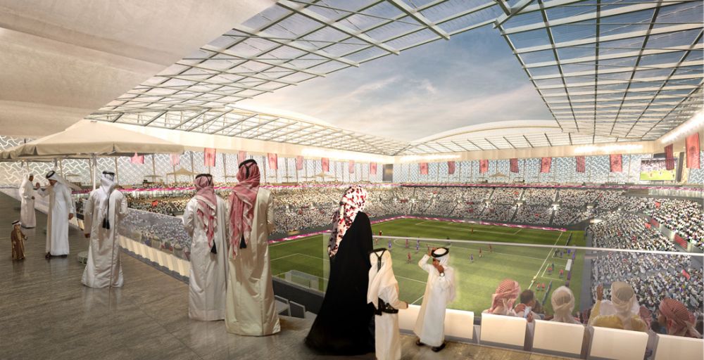 FOTO Asa arata al cincilea stadion pregatit de Qatar pentru CM 2022. Are instalatii GIGANT de aer conditionat si e in forma de DUNE de nisip_10