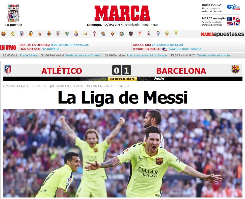 "LIGA LUI MESSI!" Primele reactii din Spania dupa ce Barcelona a cucerit titlul 23 din istorie in fata lui Real Madrid_3