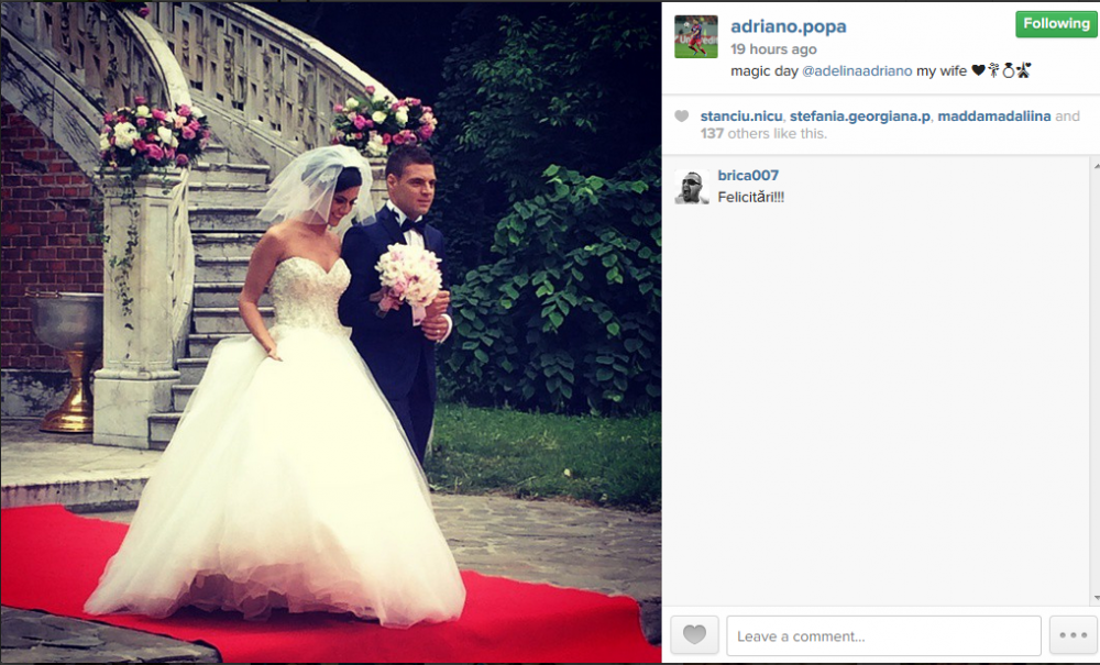 Ce imagine a postat Adi Popa pe Instagram dupa nunta de LUX din weekend_3