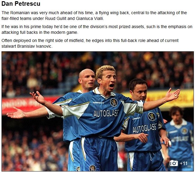 Moment unic in cariera lui Dan Petrescu. A fost ales in cel mai bun 11 din istoria lui Chelsea. Cum arata echipa_1