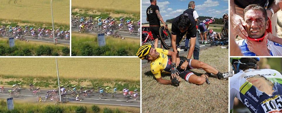 HAOS in Turul Frantei! Ciclistii au cazut ca POPICELE dupa un accident, cursa a fost neutralizata! VIDEO_5