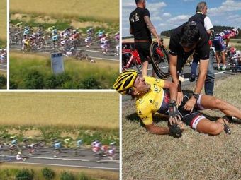 
	HAOS in Turul Frantei! Ciclistii au cazut ca POPICELE dupa un accident, cursa a fost neutralizata! VIDEO

