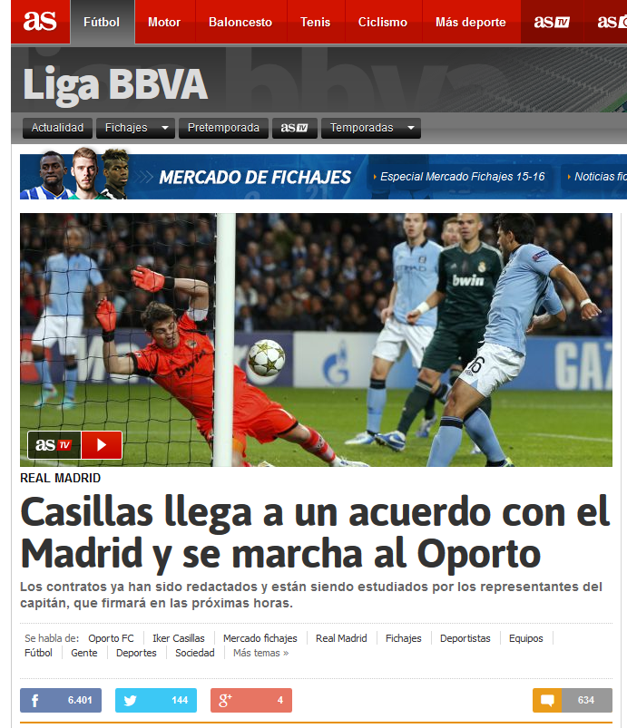 ACORD FINAL pentru Casillas! Real ii da 16 milioane ca sa plece la Porto. Detaliile transferului_1