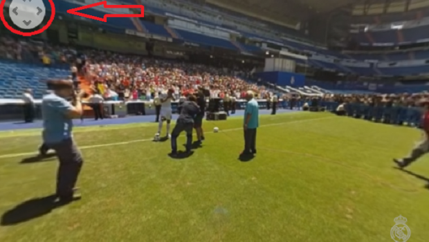 
	Spectaculos! E ca si cum ai fi pe teren: Real Madrid l-a prezentat pe Danilo folosind tehnologia video 360&deg;! Misca sagetile din stanga
