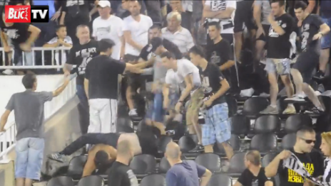 Imagini dure care nu s-au vazut la TV. Ce s-a intamplat in timpul meciului in galeria lui Partizan VIDEO_3