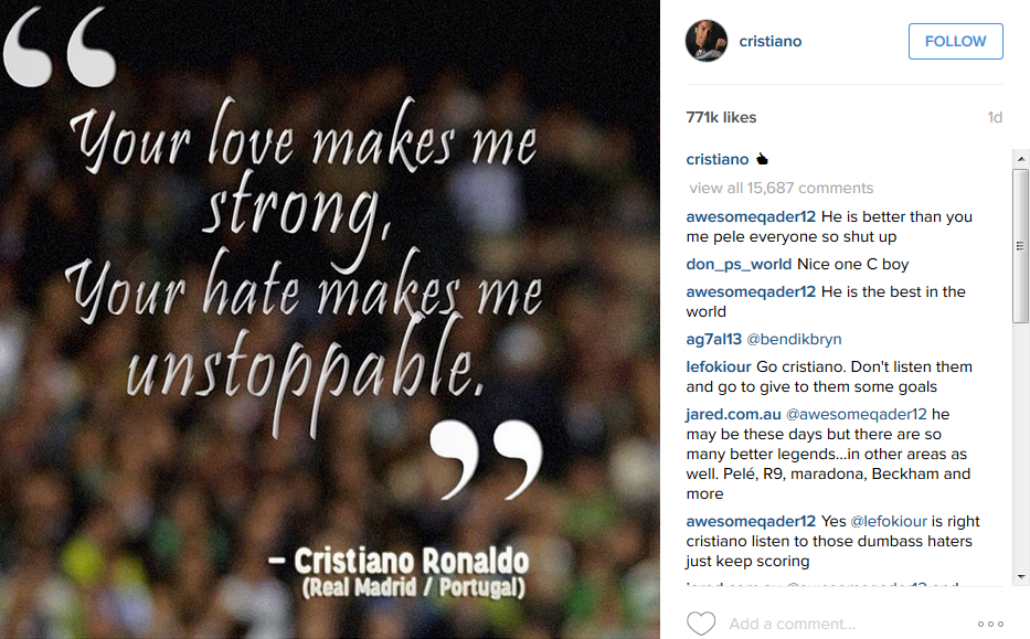 REPLICA lui Cristiano Ronaldo pentru toti "HATERII" de pe internet! S-a citat singur cu o fraza memorabila! FOTO_2