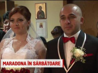 VIDEO &quot;Maradona&quot; din Romania s-a insurat! Toata lumea a inceput sa rada in fata altarului! Cum vrea sa-si boteze fata