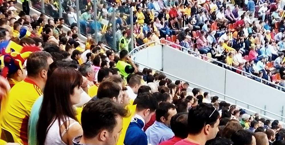 Imagine FABULOASA pe National Arena! Ce facea un suporter in timp ce nationala-SOMNIFER se chinuia cu Grecia! FOTO_2