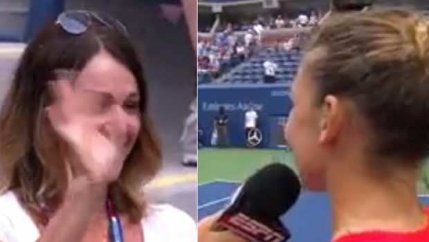 
	&quot;Ati uitat ceva!&quot; Moment FABULOS cu Simona Halep si Nadia Comaneci pe cea mai mare arena de tenis din lume! VIDEO
