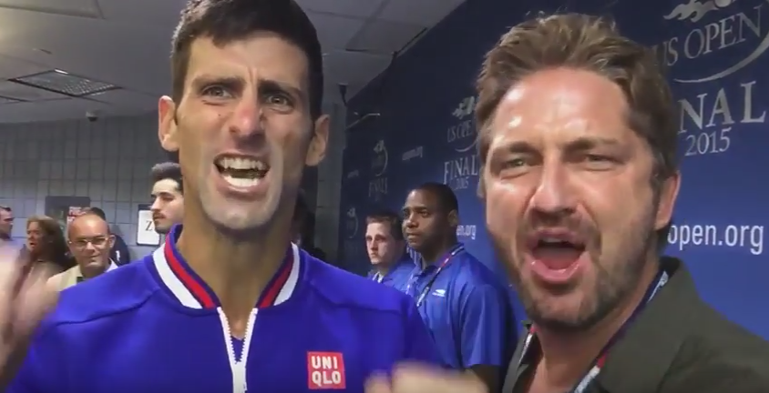 Novak Djokovic gerard Butler US Open