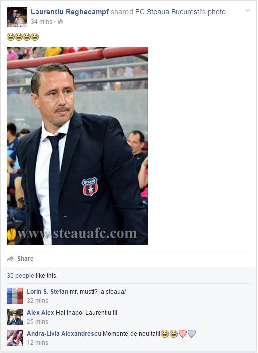 Da tarcoale pe Facebook :) Ce a postat Reghe la 12 ore dupa demisia lui Radoi de la Steaua_1