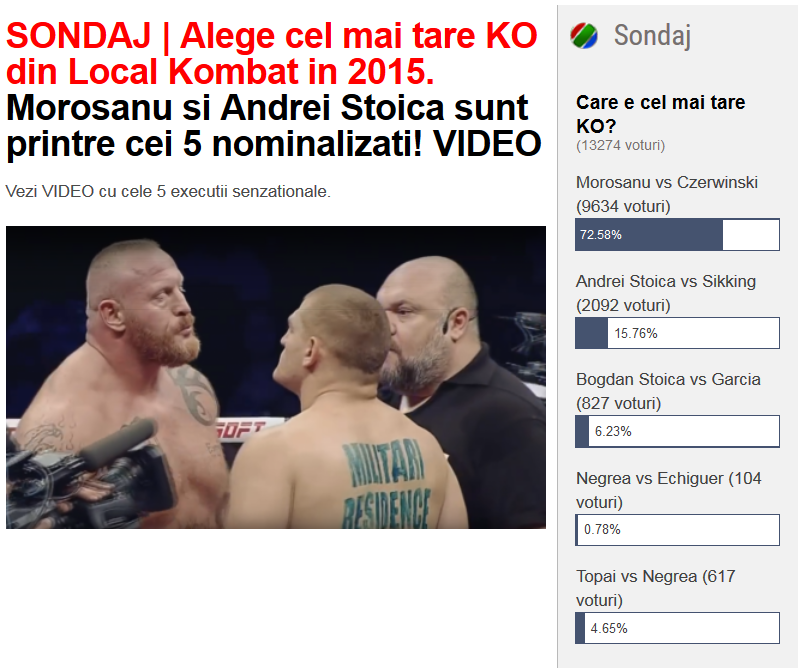 Peste 13.000 de fani au votat: Morosanu e REGELE RINGULUI! Asta este cel mai tare KO din Local Kombat in 2015! VIDEO_2