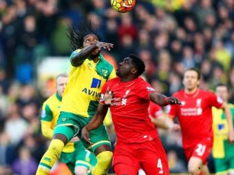 GOL FABULOS marcat in Premier League la Norwich - Liverpool! Executie EXTRATERESTRA, cu calcaiul, a lui Mbokani