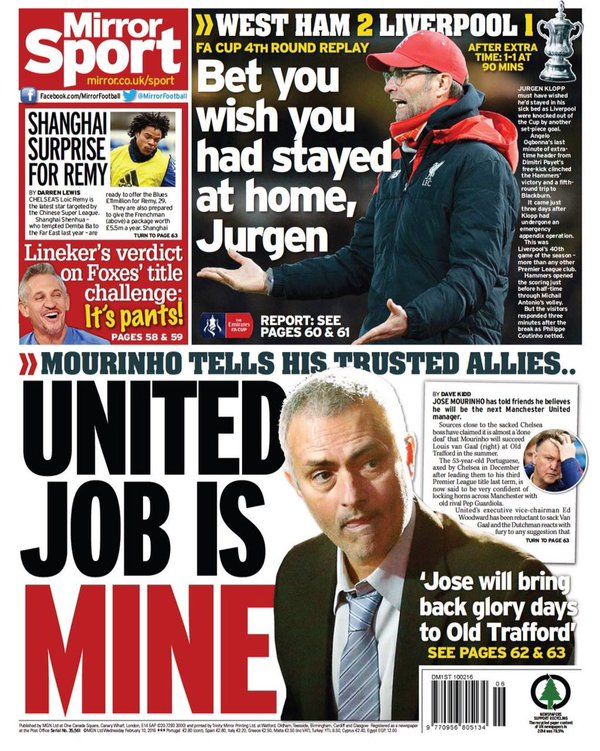 3 ziare din Anglia au astazi pe prima pagina mesajul lui Mourinho pentru apropiati: "Am semnat cu Manchester United!"_2