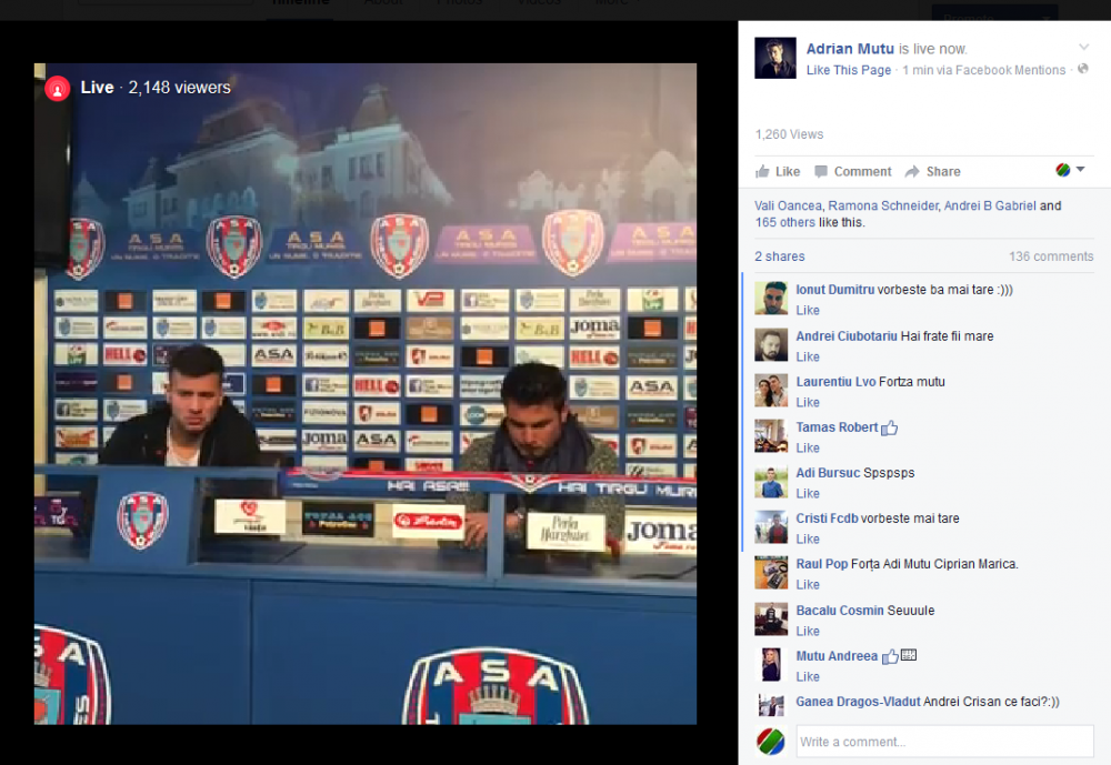 Mutu, primul fotbalist care vorbeste LIVE pe Facebook! Conferinta de presa transmisa pe pagina atacantului_2