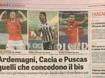 
	George Puscas a ajuns vedeta in Gazzetta dello Sport dupa primele goluri din cariera marcate in Italia
