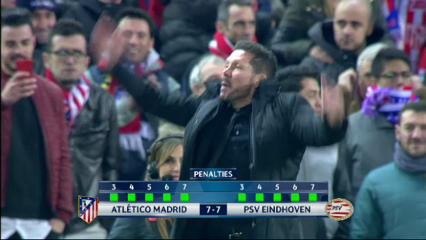 
	Primul antrenor din istoria Champions League care a &quot;BATUT&quot; un penalty! Moment incredibil cu Simeone in Atletico - PSV. VIDEO
