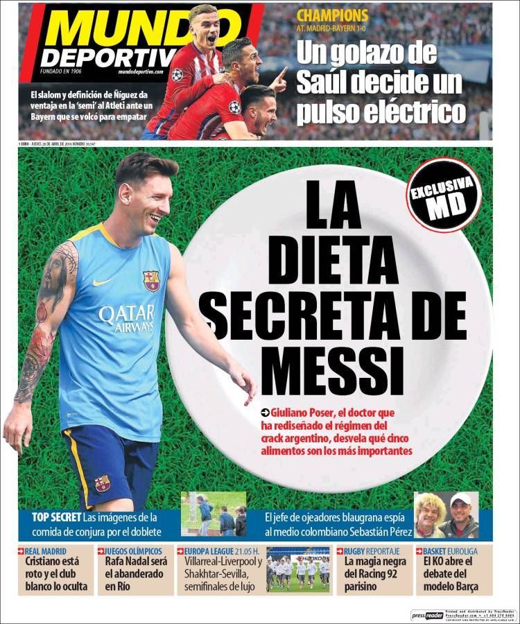 Mundo Deportivo: Dieta secreta a lui Leo Messi! AS, despre victoria minunata a lui Atletico: Pentru ca s-au luptat ca fratii! Primele pagini ale ziarelor de sport din Europa_13